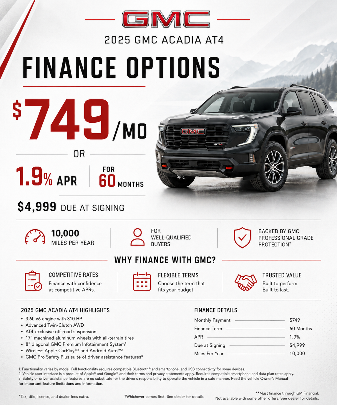 GMC finance offer
